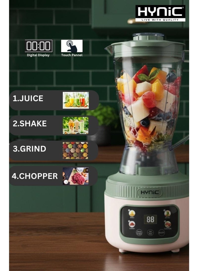 Hynic 3-in-1 Electric Blender & Meat Grinder (800W) | Smart Touch Control Digital Display | 1.8L Unbreakable Jar | Spice Grinder & Food Chopper | Professional Multi-Function Food Processor - Image 3